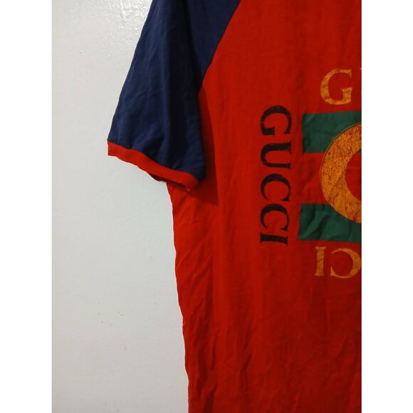 Gucci mens MODERN FUTURE red blue graphic tshirt short sleeve - Picture 5 of 9